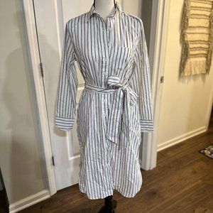 J. Crew striped shirtdress. NWOT. Knee length. Sz. 4